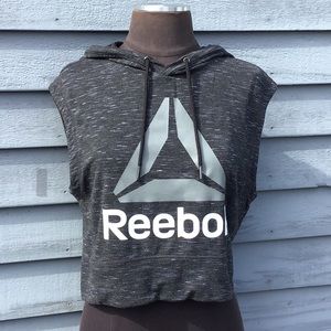 Reebok Charcoal Gray Cropped Hoodie XS